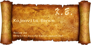 Kojnovits Bence névjegykártya